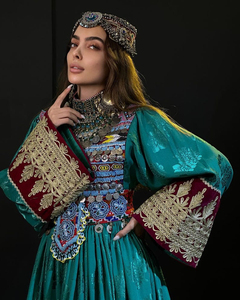 Robe longue afghane Kuchi Banjara à manches longues, coupe trapèze, imprimé floral moderne, meilleure qualité, vente en gros, broderie traditionnelle, dentelle - Product Image 3