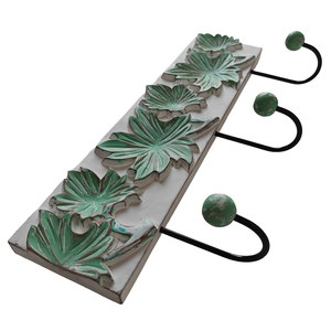 Smart Art Wood Carving Elegant Decorative Wood <b>Wall</b> <b>Hook</b> Modern Hand Carve <b>Wall</b> Mounted <b>Key</b> Hanger in White Wash Engineered Wood - Product Image 3