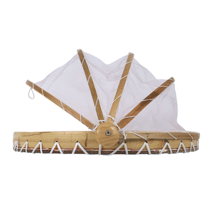 กรอบไม้ไผ่พับได้เป็นมิตรต่อสิ่งแวดล้อมทำด้วยมือฝาครอบอาหาร MDF capiz ฝาตาข่ายลายแสงแดดสำหรับห้องครัวการให้บริการของตกแต่งบ้าน - Product Image 5