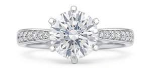 Anillo Solitario de Lujo con Diamante RB Cultivado en Laboratorio de 2.5ct, Certificado IGI, 6 Puntas, Oro Blanco de 14K, Pavé, Unisex, para Aniversario o Boda - Product Image 2