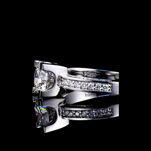 Bague de fiançailles classique plaquée or 14 carats avec diamant de laboratoire vintage, unisexe, sertie griffe, alliance éternité, bijoux - Product Image 5