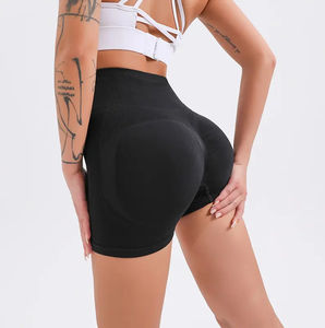 Shorts de sport pour femmes, taille mi-haute, personnalisés, en Spandex/Nylon, anti-statique, pour la course, le cyclisme, l'entraînement, le fitness et le yoga - Product Image 6