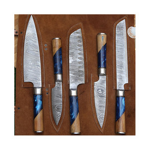 ชุดมีดเชฟเหล็กดามัสกัส ด้ามไม้ สำหรับมืออาชีพ ใช้ในครัวเรือนและร้านอาหาร - Product Image 6