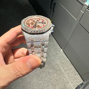 Reloj de Diamantes Moissanite DEF de Alta Calidad, Estilo Hip Hop, con Diamantes Incoloros, Caja de Aleación de 40 mm, Movimiento de Cuarzo - Product Image 2