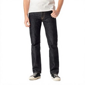 Jean en denim brut selvedge spécial Mattella 21oz, coupe droite vintage japonaise, ligne rouge, pour homme, hiver, délavage foncé - Product Image 2