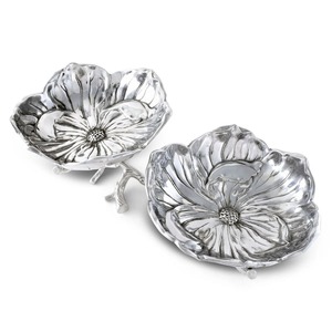 Bol décoratif élégant en forme de fleur 2 en 1, idéal pour servir aux invités et présenter en cadeau, article de décoration d'intérieur de luxe en provenance d'Inde - Product Image 1