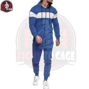 Conjunto Deportivo Informal con Capucha Azul y Blanco para Hombre, Ligero y Ecológico, de 2 Piezas, Servicio OEM, Poliéster/Algodón/Felpa - Product Image 6