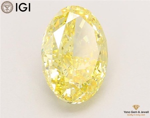 Diamant de laboratoire cultivé CVD de forme ovale, 4,00 carats, couleur jaune vif fantaisie, clarté VVS2, avec certificat IGI, pour centre de bague - Product Image 6