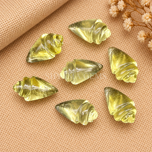 Cuarzo Limón, Concha de Caracol Tallada, Gema de 18x10mm, Piedra Suelta Amarilla para Fabricación de Joyas, Suministros de Artesanía al por Mayor - Product Image 2