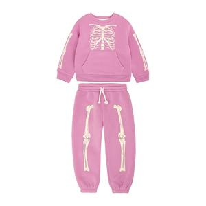OEM Unisex Toddler Kids Skeleton Print <b>Sweatshirt</b> Jogger Set 2 Piece Casual Fleece <b>Halloween</b> Pullover Outfit - Product Image 1