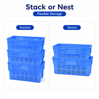 Panier en plastique maillé robuste UGET Modèle D016 en PP haute résistance, empilable, pour la logistique de la chaîne du froid inversée, pour viande et fruits