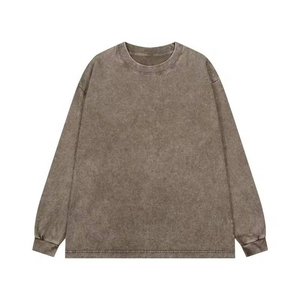 เสื้อยืดกราฟิกเปล่าแบบย้อมสีเอซิดพร้อมโลโก้สั่งทำ ผ้าฝ้าย 230 กรัม ทรงโอเวอร์ไซส์ แขนยาว ลายเกล็ดหิมะสไตล์วินเทจ เสื้อยืดเปล่าสำหรับทุกเพศ - Product Image 6