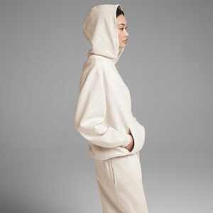 Sweat à capuche en gros de haute qualité sans ficelle coton épais vierge surdimensionné sweat à capuche court poche hommes sweats en gros portant - Product Image 1