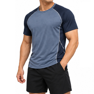 T-shirt de course pour hommes en polyester et élasthanne, vêtements d'entraînement athlétique, fournisseur de fabrication sur mesure pour les équipes sportives - Product Image 1