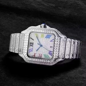 Reloj de Moissanita Iced Out al por Mayor, Plata 925, Acero Inoxidable, Corte Brillante Redondo, Diamantes de Moissanita E VS1, Directo de Fábrica - Product Image 4