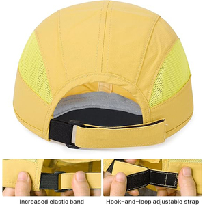 Casquette de sport jaune vif, respirante et à séchage rapide, avec panneaux en mesh, flexible, pour l'extérieur - Product Image 5