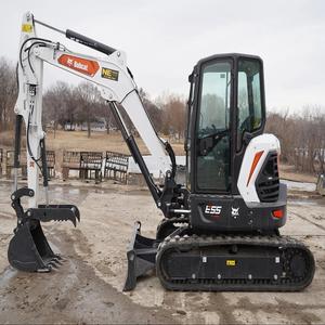 Excavatrice sur chenilles Bobcat E55 d'origine, équipement de construction efficace pour la réalisation de fossés de fondation et les travaux de terrassement. - Product Image 6