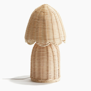 Rattan scallop edge table lamps indoor lighting <b>supplies</b> for home decor premium quality desk lamp - Product Image 3