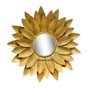 Espejo de Pared Decorativo Hecho a Mano, Clásico, Único, Elegante, de Metal Dorado con Acabado Antiguo, Marco de Espejo Moderno y Elegante - Product Image 5