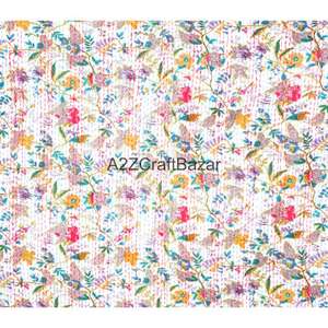 Edredón Reversible Kantha Vintage de Algodón Orgánico Bordado a Mano, Ecológico, Relleno de Algodón para Todas las Estaciones, Uso Doméstico y Hotelero - Product Image 2