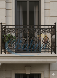 Grilles de balcon modernes en fonte de fer et aluminium moulées au sable, surface super sablée, antirouille, panneaux décoratifs pour appartements - Product Image 2