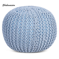 Abordable nouvelle collection de coton macramé rond pouf repose-pieds fait à la main Crochet pouf osseux incrustation Console sur pas cher prix
