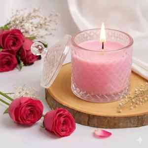 Beautifully Styled Soy Wax Eco-Friendly Luxury Scented <b>Candle</b> Handmade Springtime Elegance for Christmas Diwali Home Decor <b>Bulk</b> - Product Image 1
