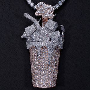 Collier AMBER JEWELS en or massif 14 carats plaqué or rose, avec halo floral radiant et diamant de laboratoire taille brillant certifié IGI - Product Image 2