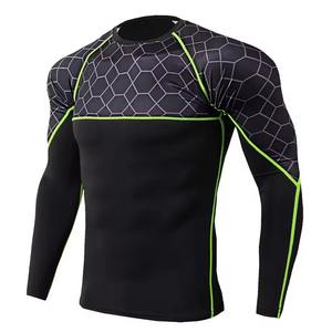 Camiseta Deportiva de Manga Larga para Hombre, Ajustada, Personalizada, Estilo Compresión, Secado Rápido, Spandex/Poliéster, para Profesionales - Product Image 1