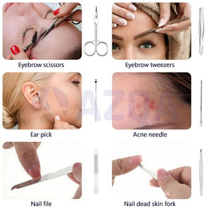 Kit de manicura y pedicura de acero inoxidable de 8 piezas con herramientas profesionales para el cuidado de las uñas y estuche de viaje de cuero PU - Product Image 5