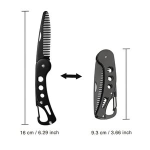 Professional Stainless Steel Folding Beard Comb Portable Multifunction Anti Static Comb For <b>Men</b> And Women Mustache Styling - Product Image 2