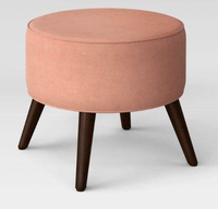 Pouf ottoman rond moderne avec pieds en acier inoxydable, de haute qualité, pour la maison et l'hôtel, décoration de style farmhouse, plaqué or, nouvelle arrivée