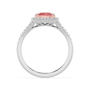 Anillo de compromiso de dos tonos en oro rosa de 10K y oro blanco con diamante cultivado en laboratorio de 3.44 quilates de peso total, diamante redondo para una elegancia nupcial refinada. - Product Image 4