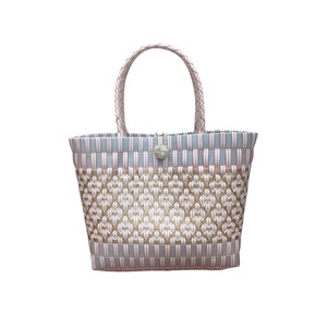 Sac et sac à main élégants pour femmes, en cordon plastique tissé de couleur douce, design nouveau, faits à la main, pour l'été, la plage et les vacances. - Product Image 1