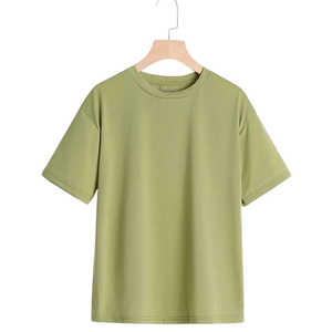 Camiseta Casual de Manga Corta para Hombre, Cuello Redondo, Color Gris, Tejido de Punto, Diseño Liso Teñido - Product Image 3