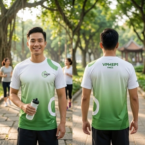 เสื้อพรีเมียมสำหรับงาน VPMEP ผลิตเสื้อผ้าตามสั่ง ผ้าซับเหงื่อ แห้งเร็ว เสื้อกีฬาแขนสั้น โพลีเอสเตอร์ สำหรับทุกเพศ - Product Image 3