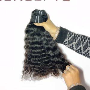 Extensions de cheveux humains 100% vierges indiens Remy, bouclés naturels, ondulations profondes, non traités, double trame, vente en gros - Product Image 3