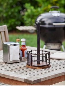 Latest Design Wooden Base <b>Kitchen</b> <b>Paper</b> Towel Holder Black Color Tabletop Freestanding Item For Bathroom Use And <b>Kitchen</b> Use - Product Image 4