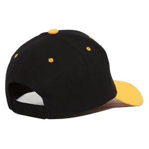Gorra Snapback Negra de 6 Paneles con Visera Amarilla y Costuras en Contraste, Unisex, Ajustable, Casual, 100% Poliéster Twill - Product Image 1