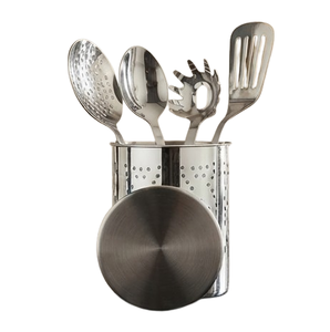 Support de rangement cylindrique en acier inoxydable pour couverts et ustensiles de cuisine – Design moderne, résistant à la rouille, type sur pied - Product Image 2