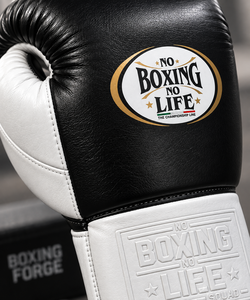 No Boxing No Life Leather Boxing Gloves <b>Lace</b>-Up Wrist Strap Adult Training Gear Gold White Red Green - Product Image 5