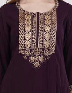 Conjunto de Kurta de diseñador con lentejuelas y bordados de Rayón Slub para compradores mayoristas, ropa étnica de alto margen para boutiques y venta en línea. - Product Image 5