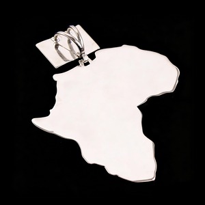 Collar con Colgante de Mapa de África y Bandera de EE. UU. con Moissanita y Diamantes de Laboratorio, Estilo Bling de Rapper Hip Hop - Product Image 6