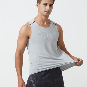 Sports Polyester Boy's Muscle <b>Singlet</b> Sleeveless Travel Vest Gym <b>Mens</b> Tank Top Bodybuilding Fitness Running Custom Logo Tank Top - Product Image 1