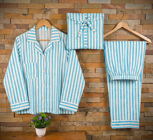 Ensemble de pyjama en coton tissé thermique imprimé au bloc, style indien, pour femme, en pur coton, avec chemise, haute qualité, doux - Product Image 3