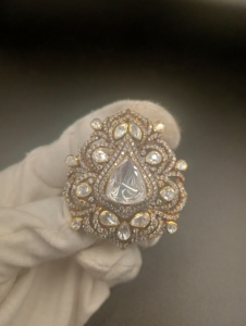 <b>Gold</b> Plated Silver Pear Cut Mossainite Unisex Party Jewelry Brooch Clothing Accessory Amaira Jewels Micro Insert Water Drop - Product Image 1