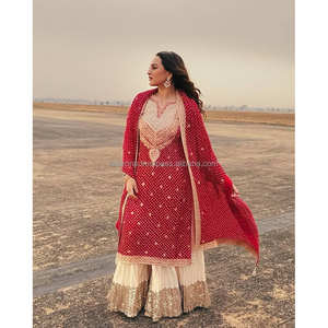 ชุดนักแสดงสีแดง sonakshi Sinha สำหรับงานแต่งงาน - Product Image 3