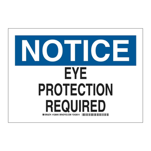 Panneau de signalisation Brady « Protection des yeux requise » en PVC et aluminium imprimé UV pour sites industriels et laboratoires - Product Image 3