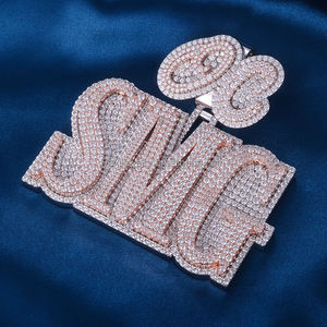 Big Baby Themed Pendant <b>Charm</b> <b>Silver</b> Plated Crystal Rhinestone Letter Hiphop Style Unisex Gift - Product Image 6