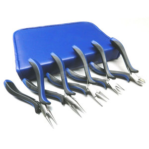 Ensemble de 5 pinces à bijoux de qualité supérieure avec logo personnalisé, marque ZETOMED PRO, en acier inoxydable, pour la fabrication de bijoux, le façonnage de fils et le bricolage. - Product Image 3